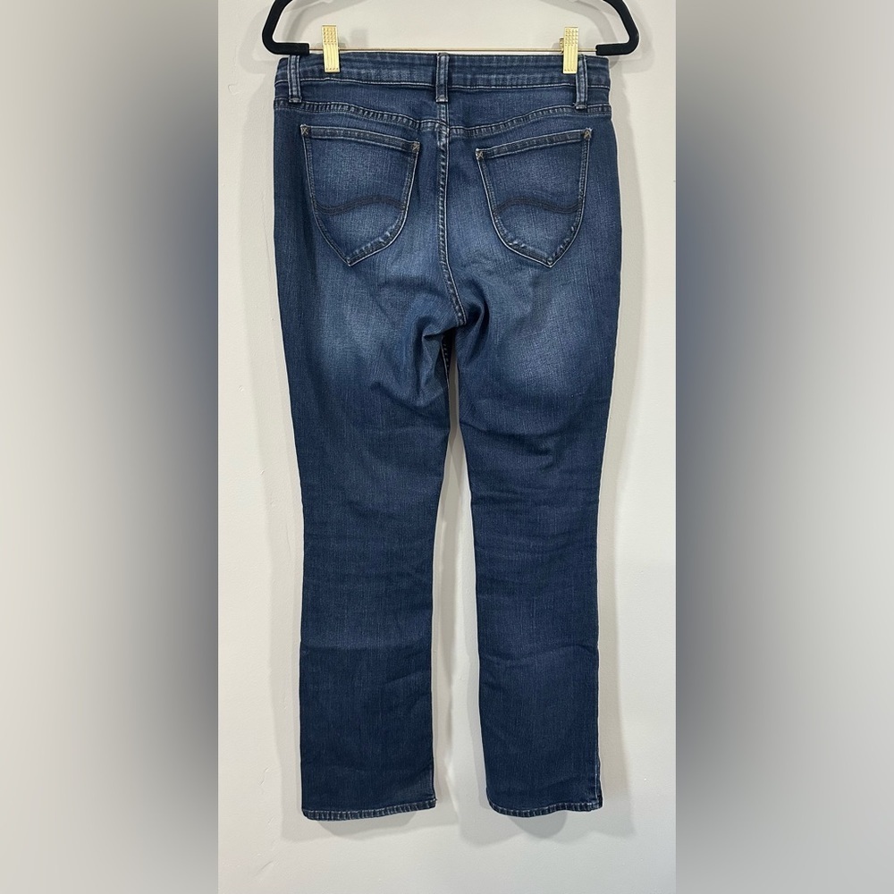 Vintage y2k Lee Women's Straight Leg Jeans bootcut - Dark Blue size 10 - Picture 2 of 11